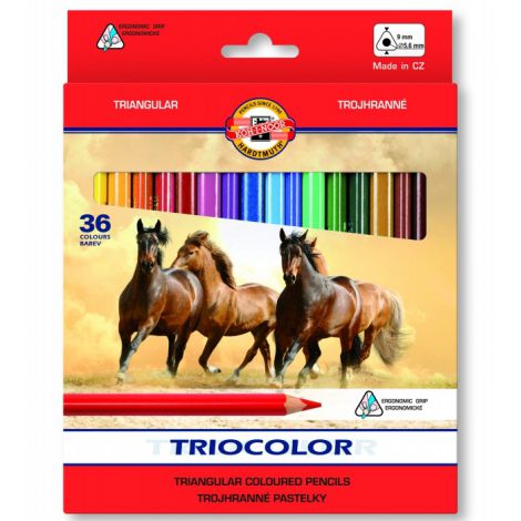 Kredki Jumbo Koh-i-Noor TrioColor, 36 kolorów